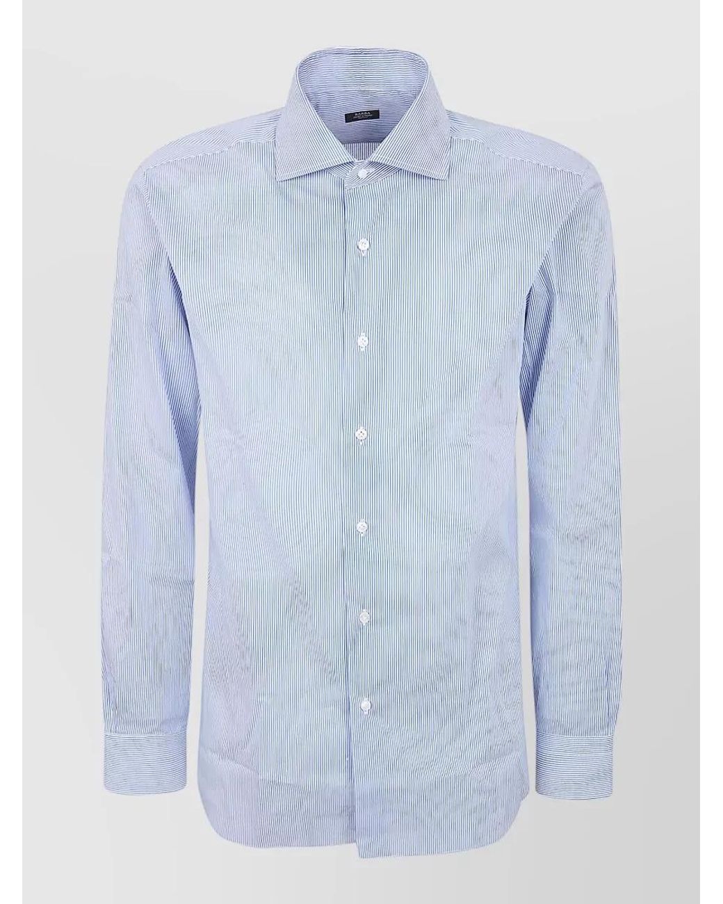 Barba Napoli Blue Striped Shirt for men