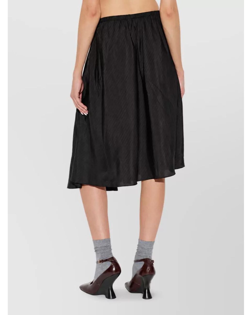 Dries Van Noten Black Cupro A-Line Skirt