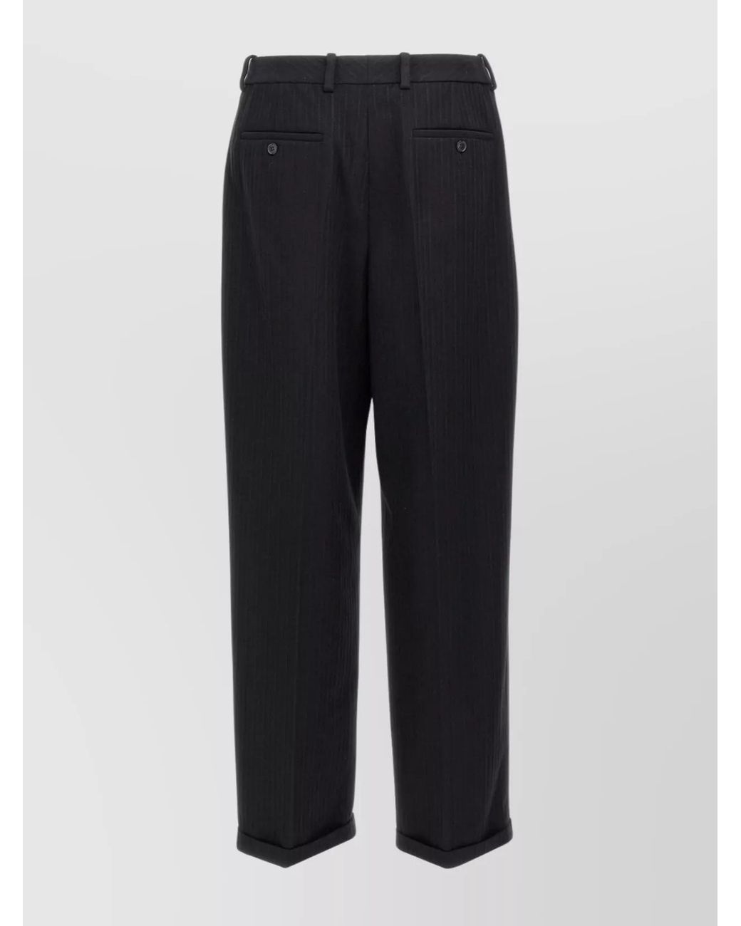 Saint Laurent Blue Cashmere-Blend High-Rise Straight-Leg Tailored Trousers for men