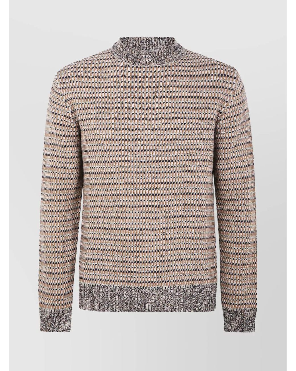 Zanone Gray Textured Wool Sweater for men