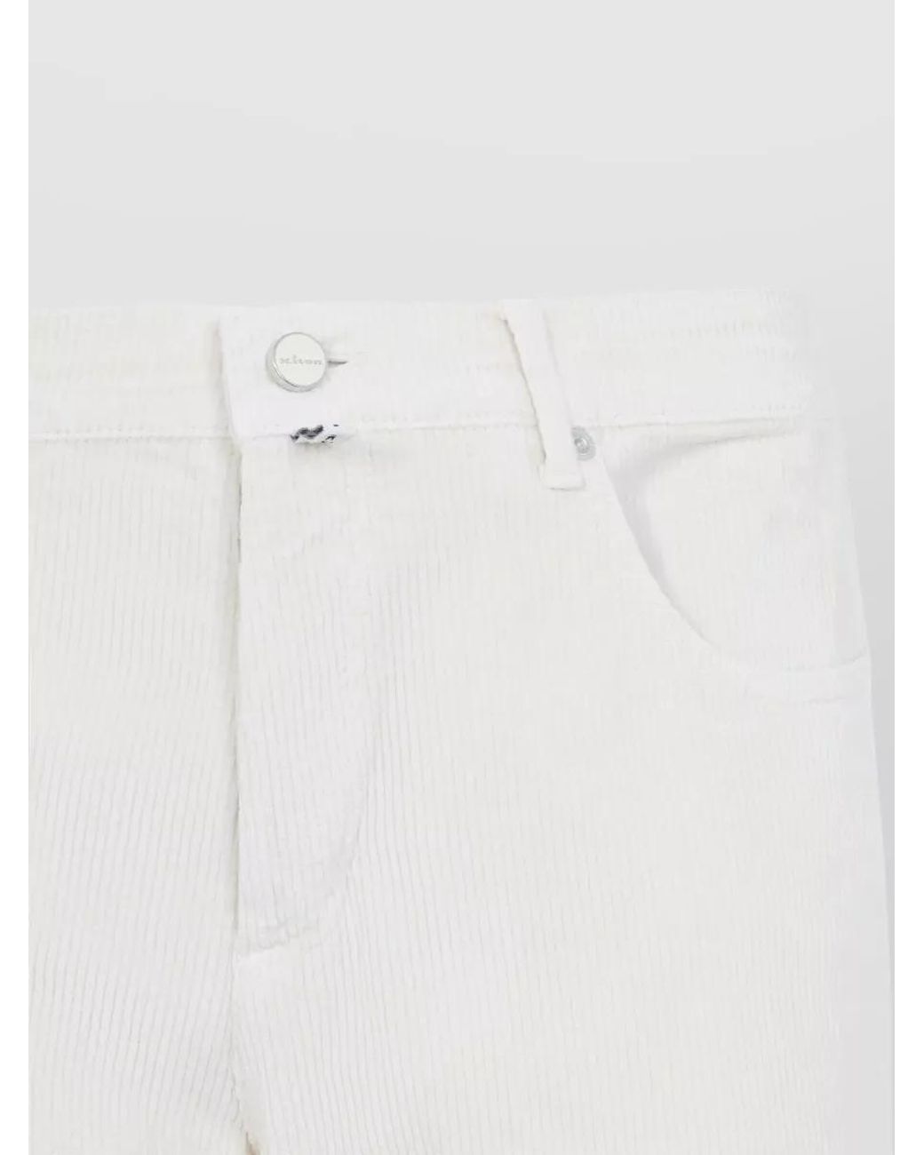 Kiton White Corduroy Straight-Leg Jeans for men