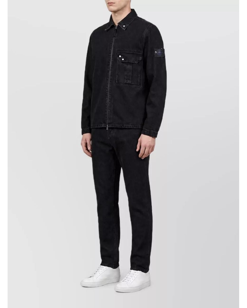 Stone Island Black Denim Regular-Fit Shirt Jacket for men