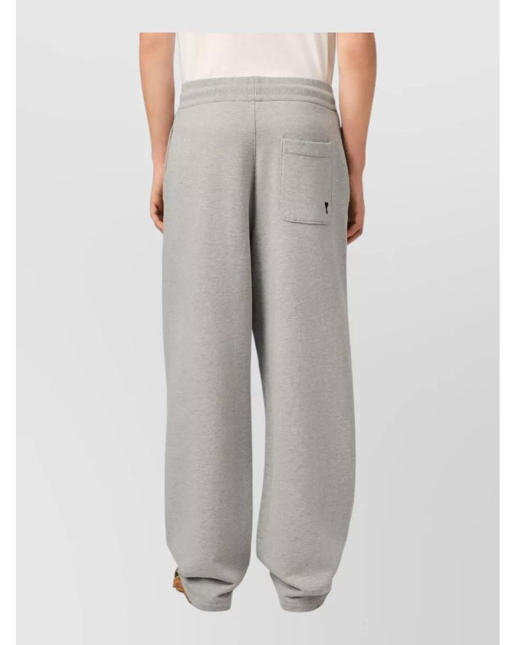 AMI Gray Cotton Relaxed-Fit Sweatpants for men