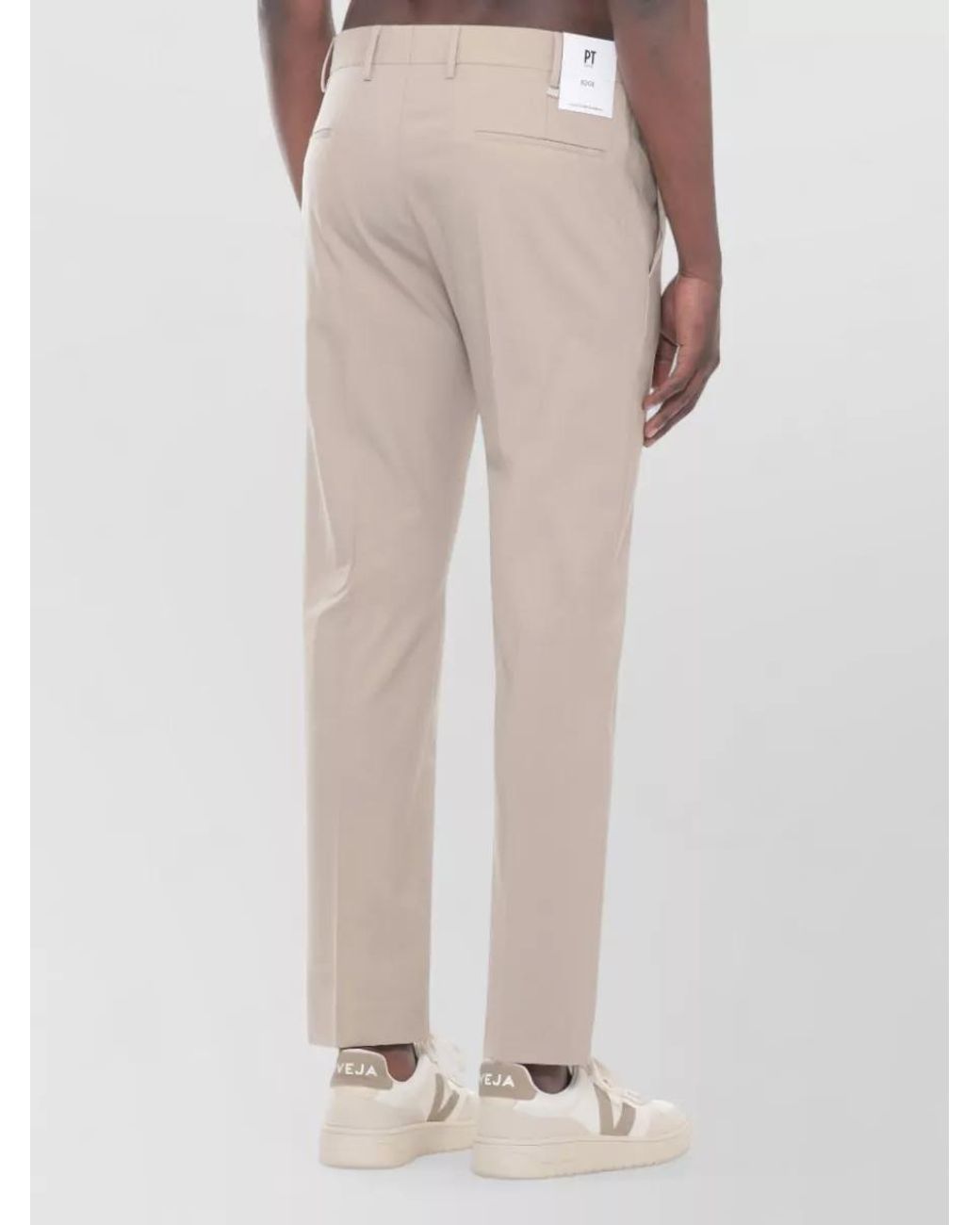 PT Torino Natural Wool Straight Pants Cropped Belt Loops for men