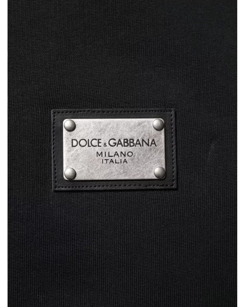 Dolce & Gabbana Black Cotton Zip-Up Hoodie for men