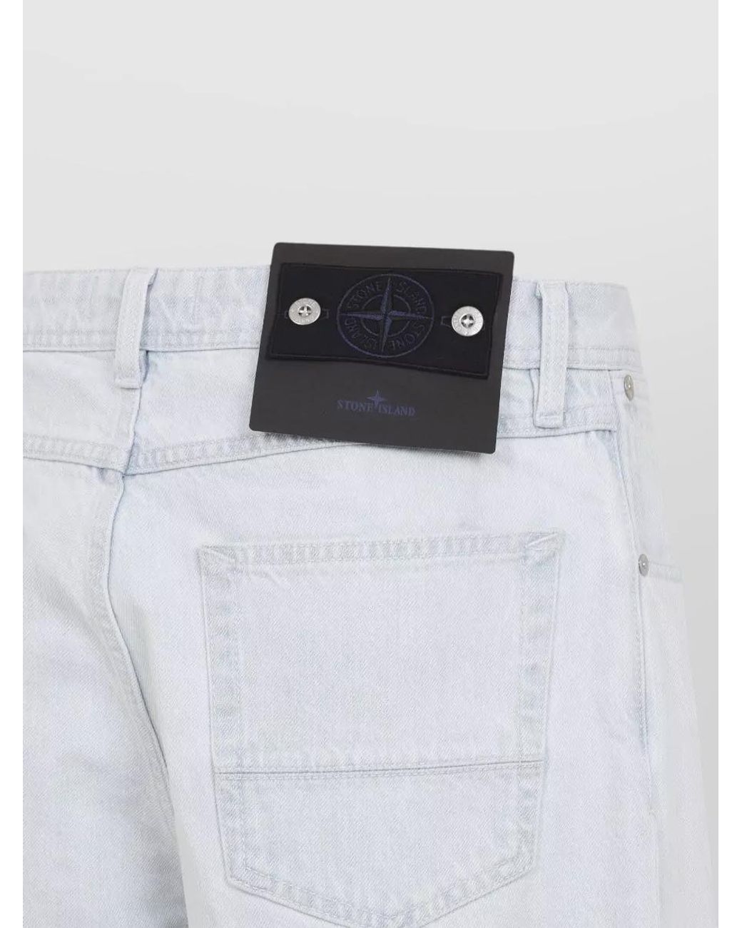 Stone Island White Denim Mid-Rise Straight-Leg Jeans for men