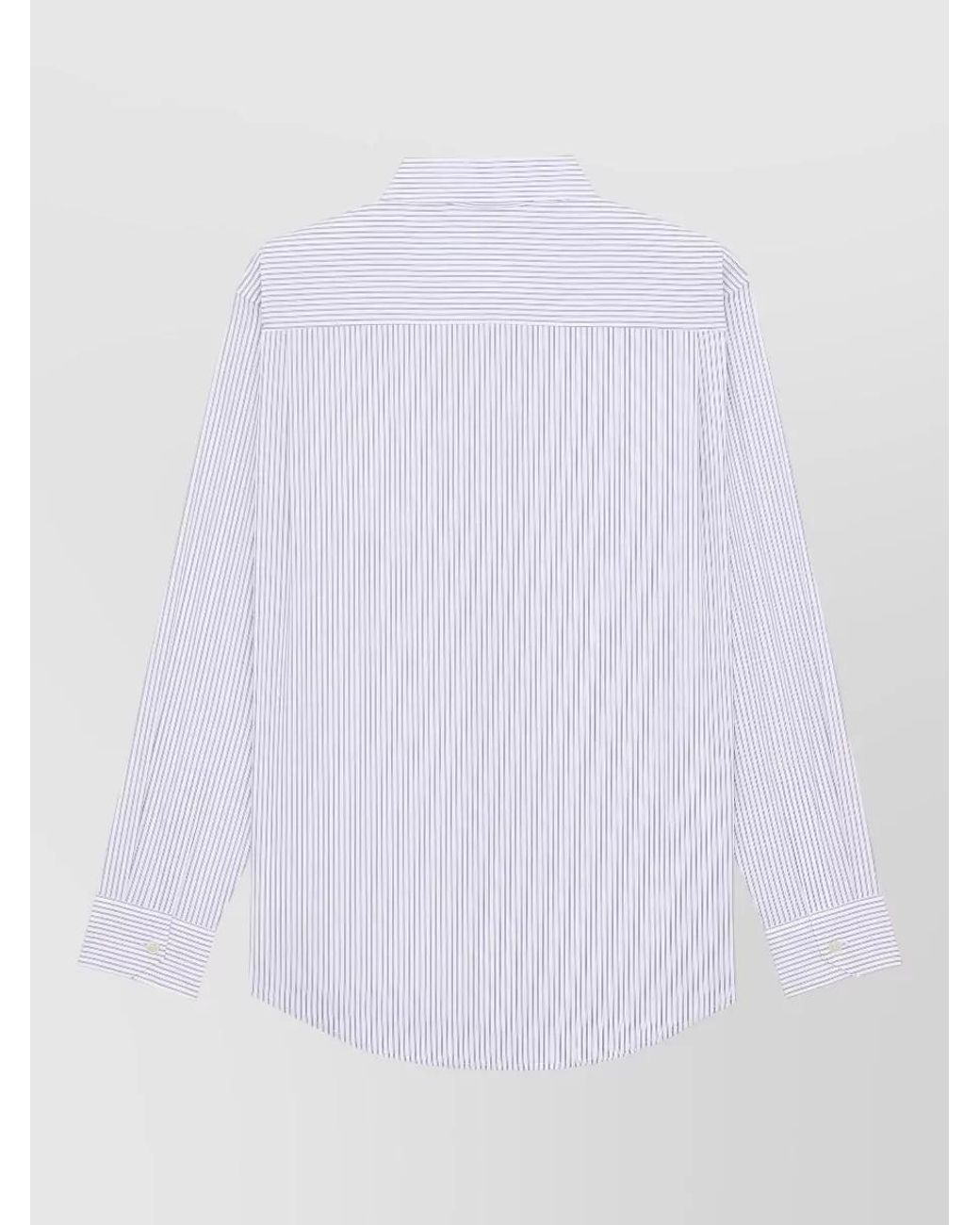 Saint Laurent Purple Striped Cotton Poplin Shirt for men