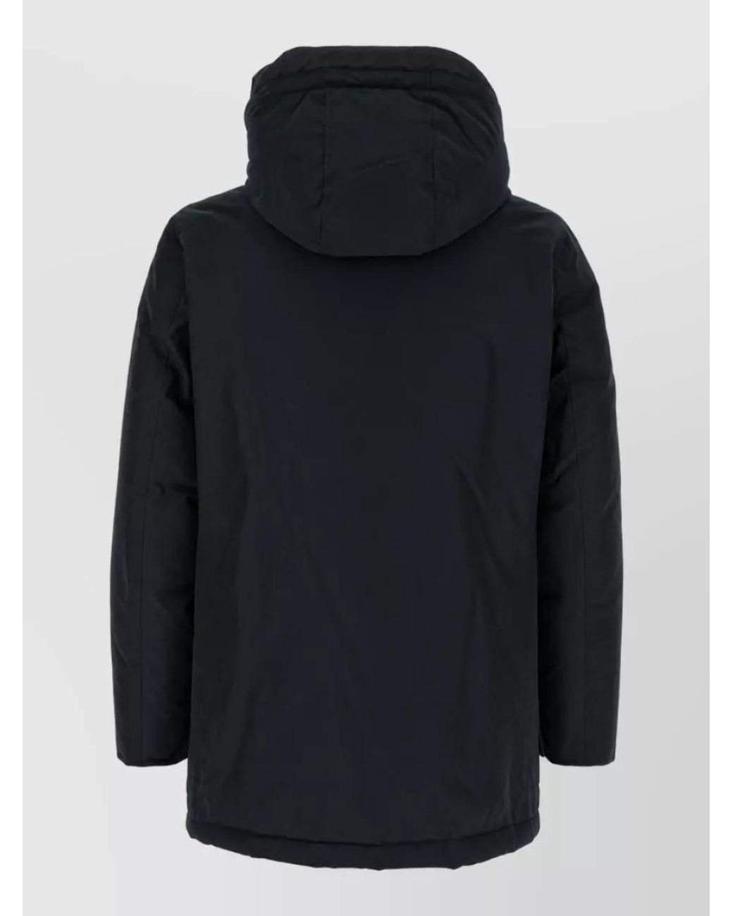 Woolrich Blue Down Hooded Longline Parka for men