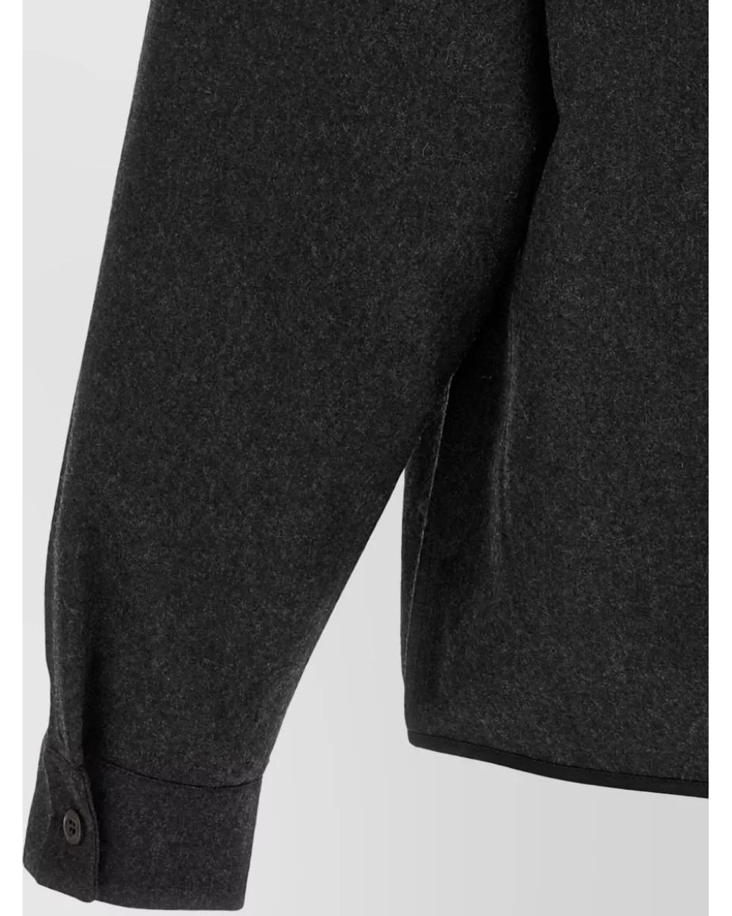 Prada Black Wool High-Neck Lightweight Jacket for men