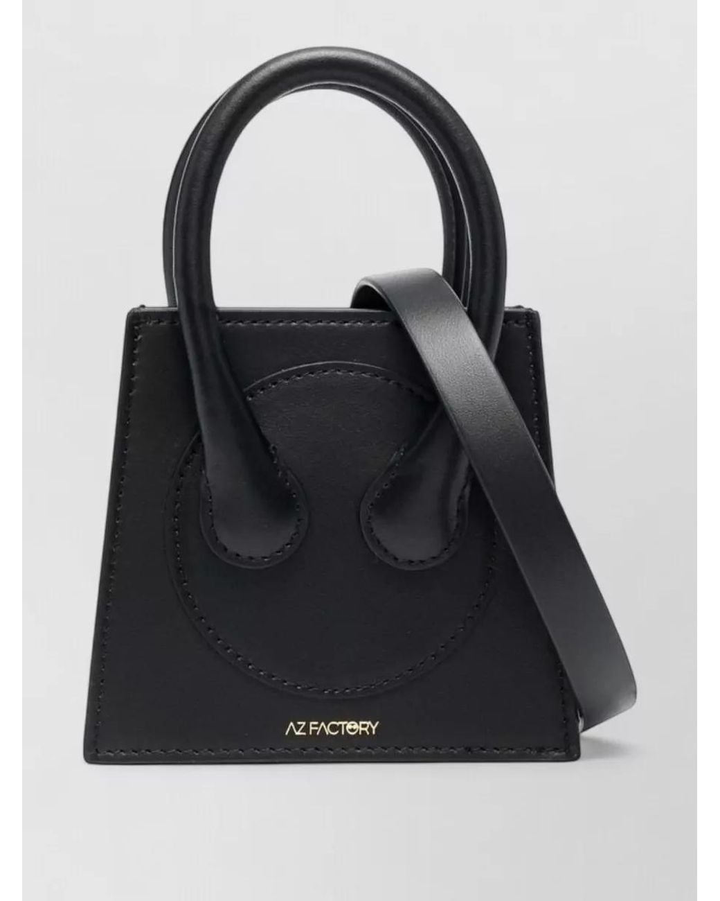 AZ FACTORY Black Leather Mini Crossbody Bag