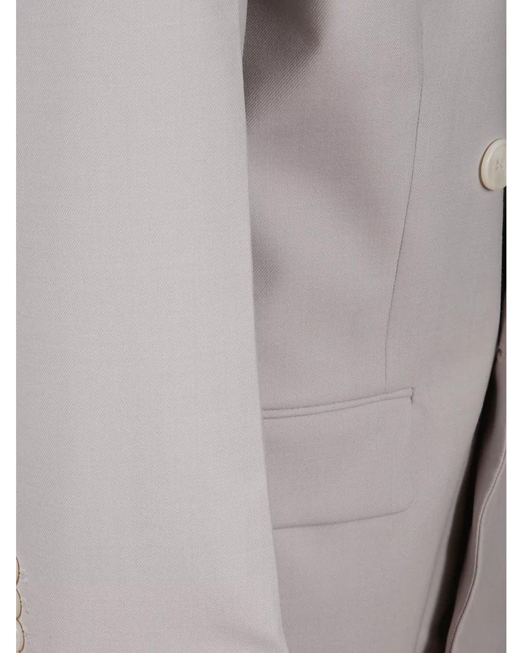 Victoria Beckham Gray Relaxed Double-Breasted Blazer
