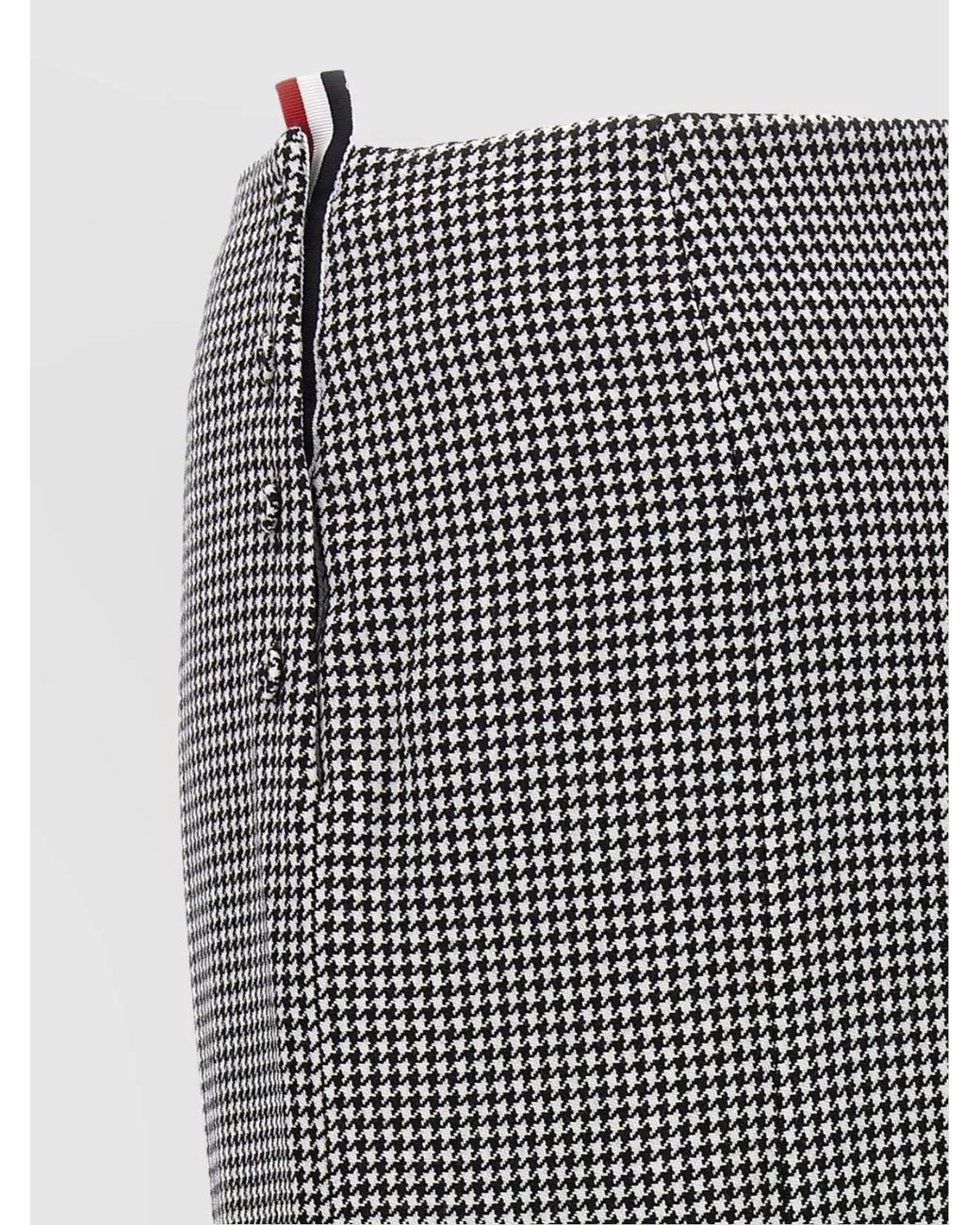 Thom Browne Gray Wool Houndstooth Midi Skirt