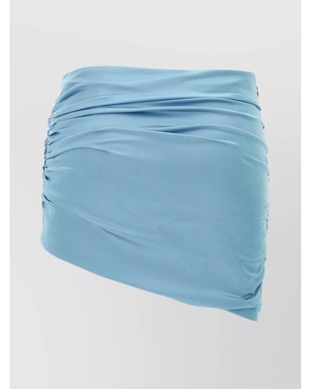 Alessandra Rich Blue Silk Draped Asymmetric Mini Skirt