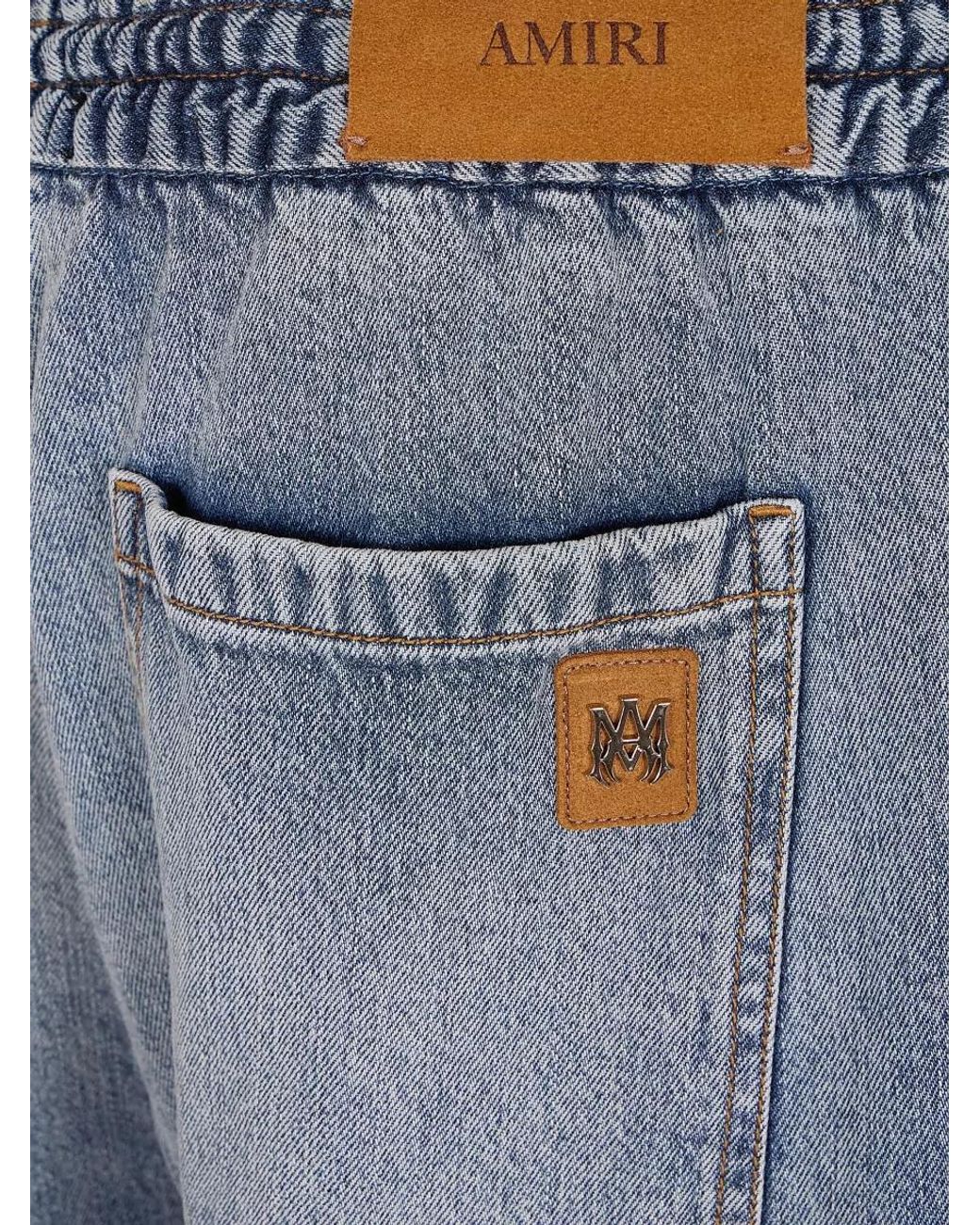Amiri Blue Drawstring Baggy Jeans for men