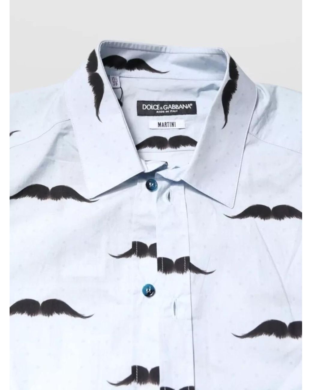 Dolce & Gabbana White Cotton Printed Formal Shirt for men