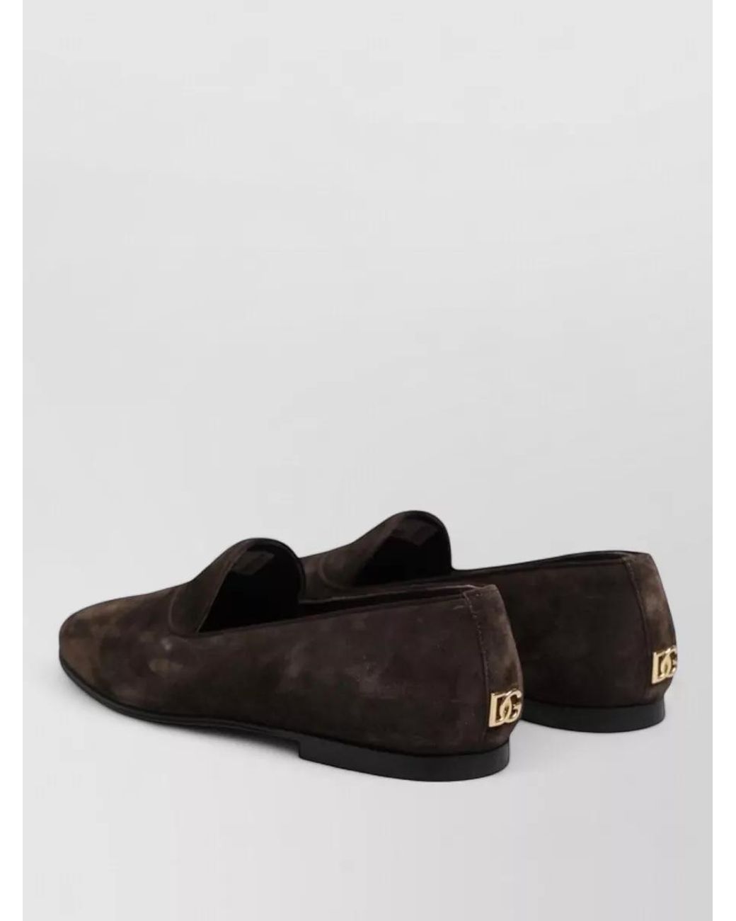Dolce & Gabbana Brown Velvet Leather Loafers for men