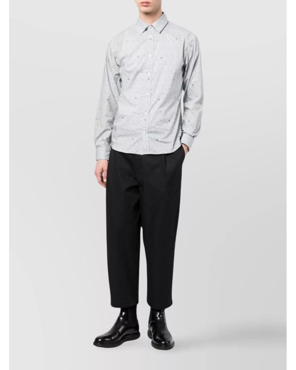 Maison Kitsuné White Graphic-Print Cotton Shirt for men