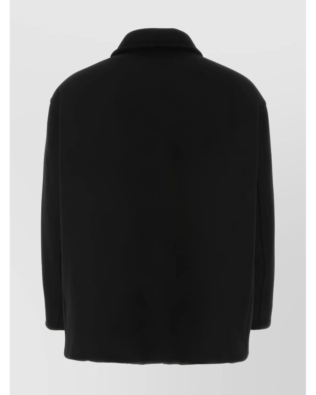 Valentino Garavani Black Single-Breasted Wool Blend Coat for men