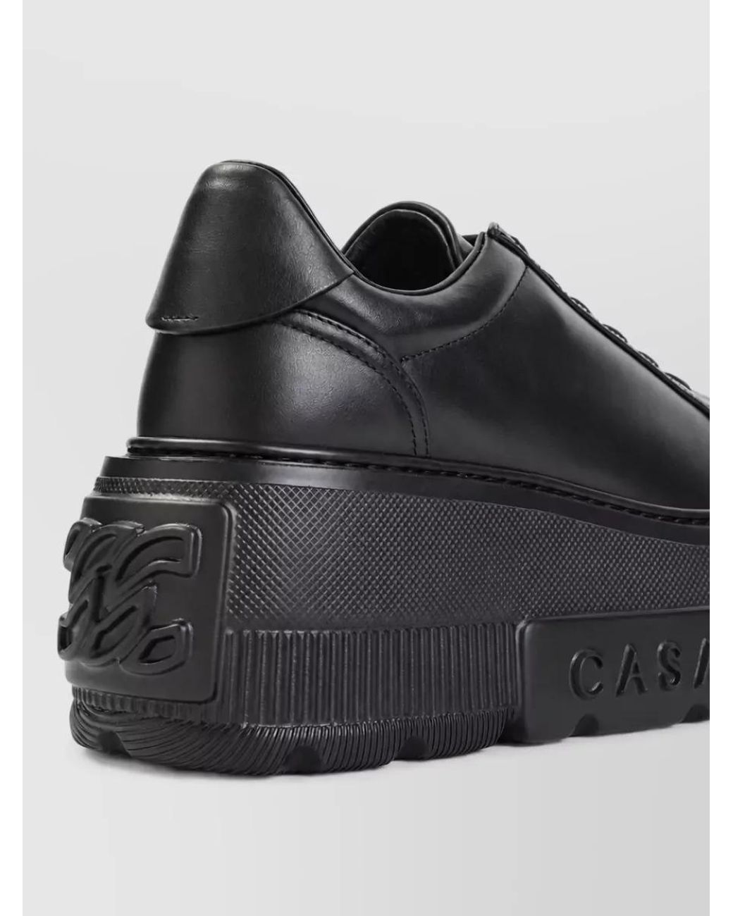 Casadei Black Leather Lace-Up Sneakers