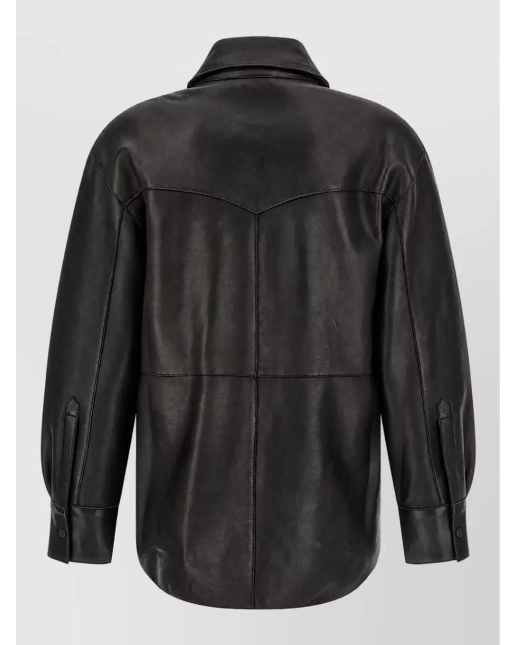P.A.R.O.S.H. Black Lamb Leather Shirt Jacket