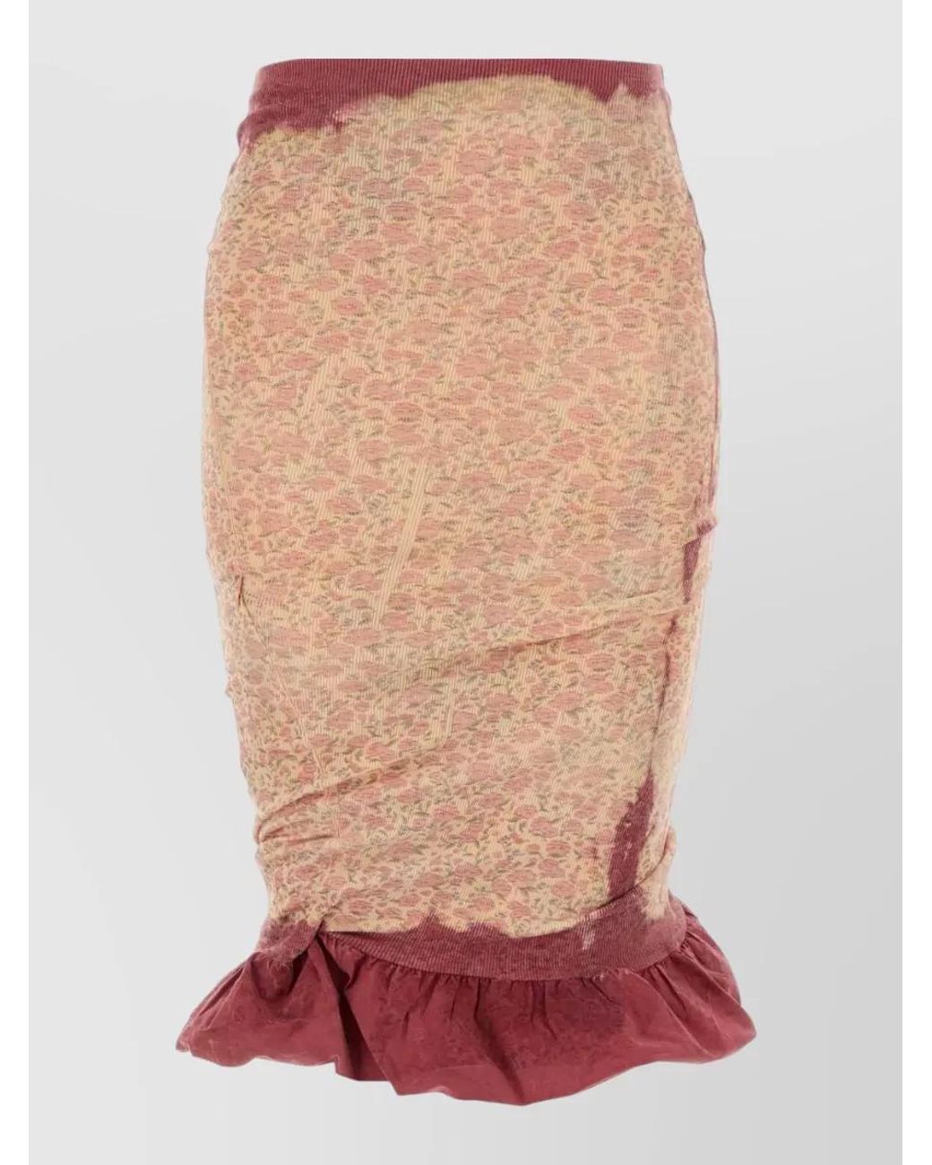 DIESEL Multicolor Floral-Print Ruffled Fitted Skirt