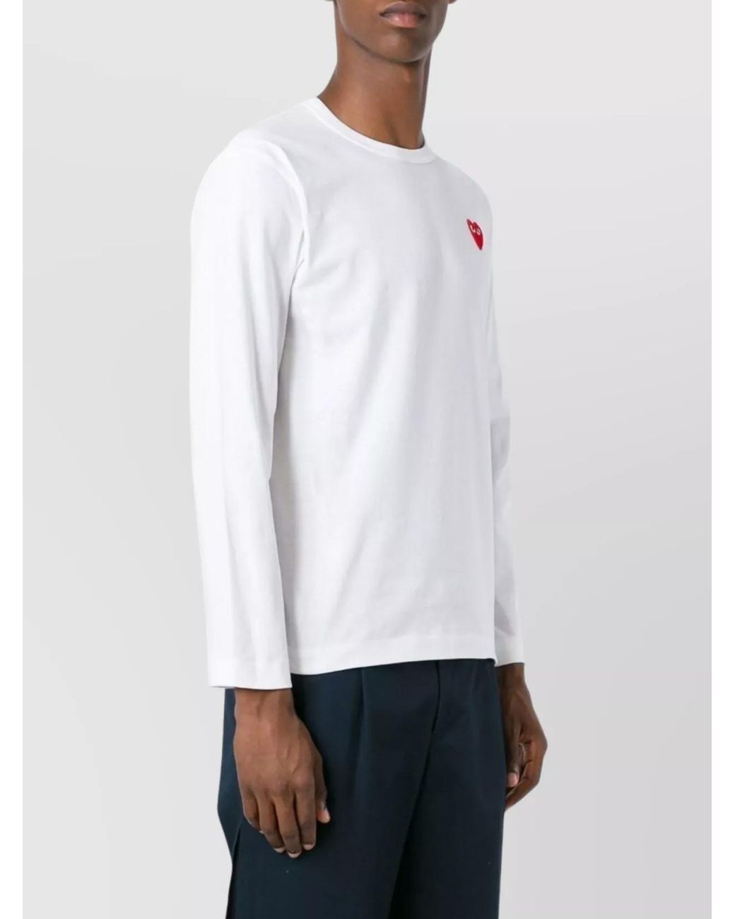 Comme des Garçons White Cotton Long-Sleeve T-Shirt for men