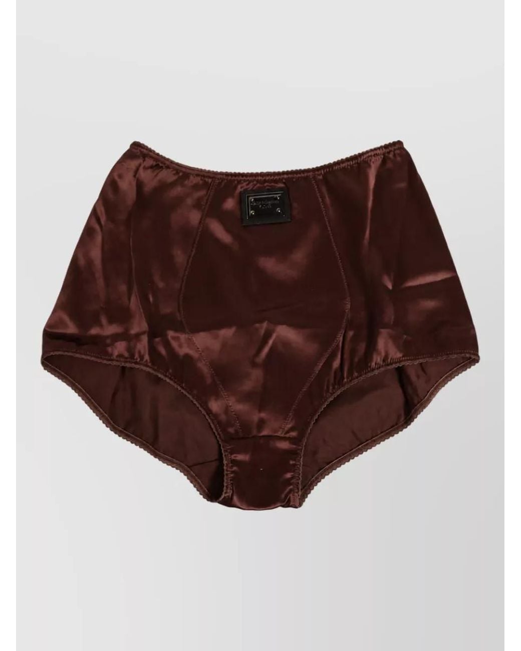 Dolce & Gabbana Brown Silk High-Rise Trousers