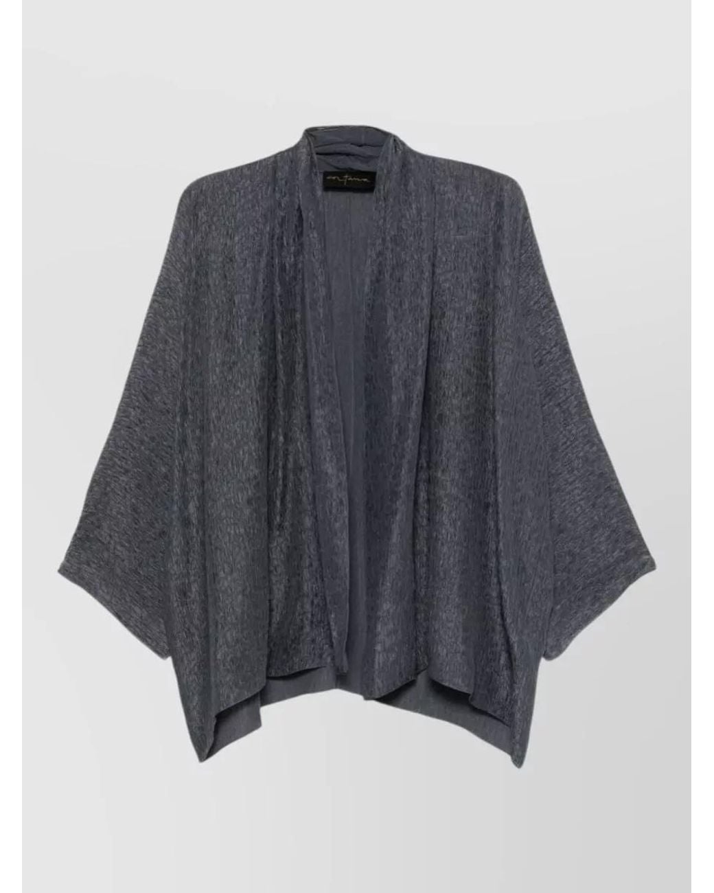 Cortana Blue Silk Crinkled Shawl Lapel Relaxed-Fit Jacket