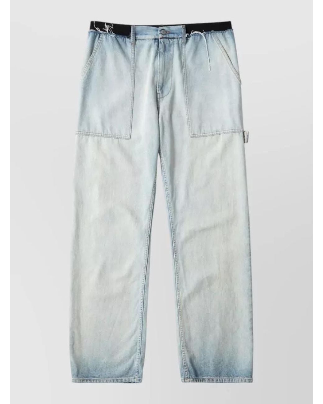 MM6 by Maison Margiela Blue High-Rise Wide-Leg Denim Jeans