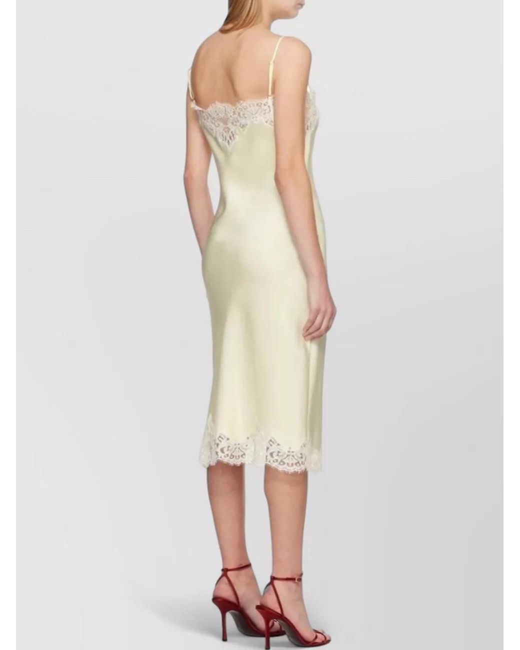 Stella McCartney Natural Lace-Trim Slip Dress