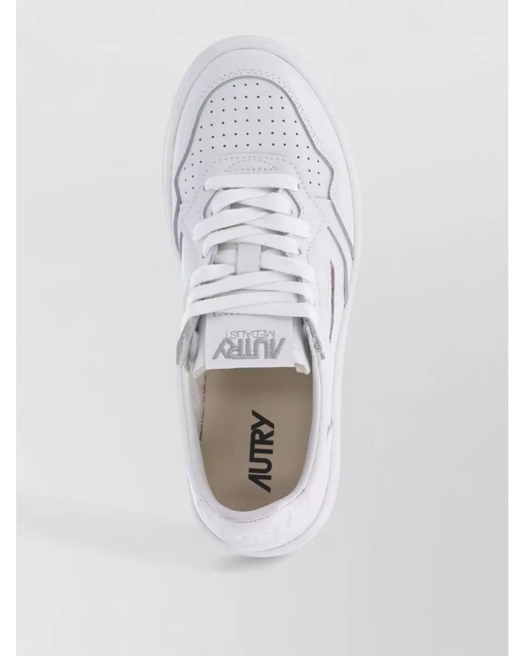 Autry White Leather Low-Top Sneakers