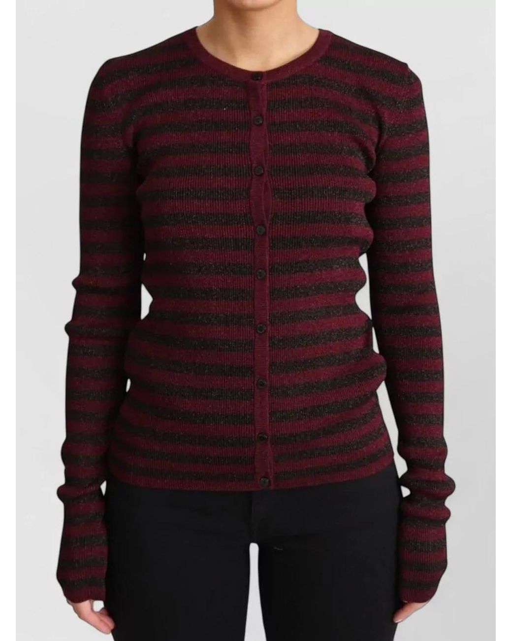 Dolce & Gabbana Purple Striped Cardigan