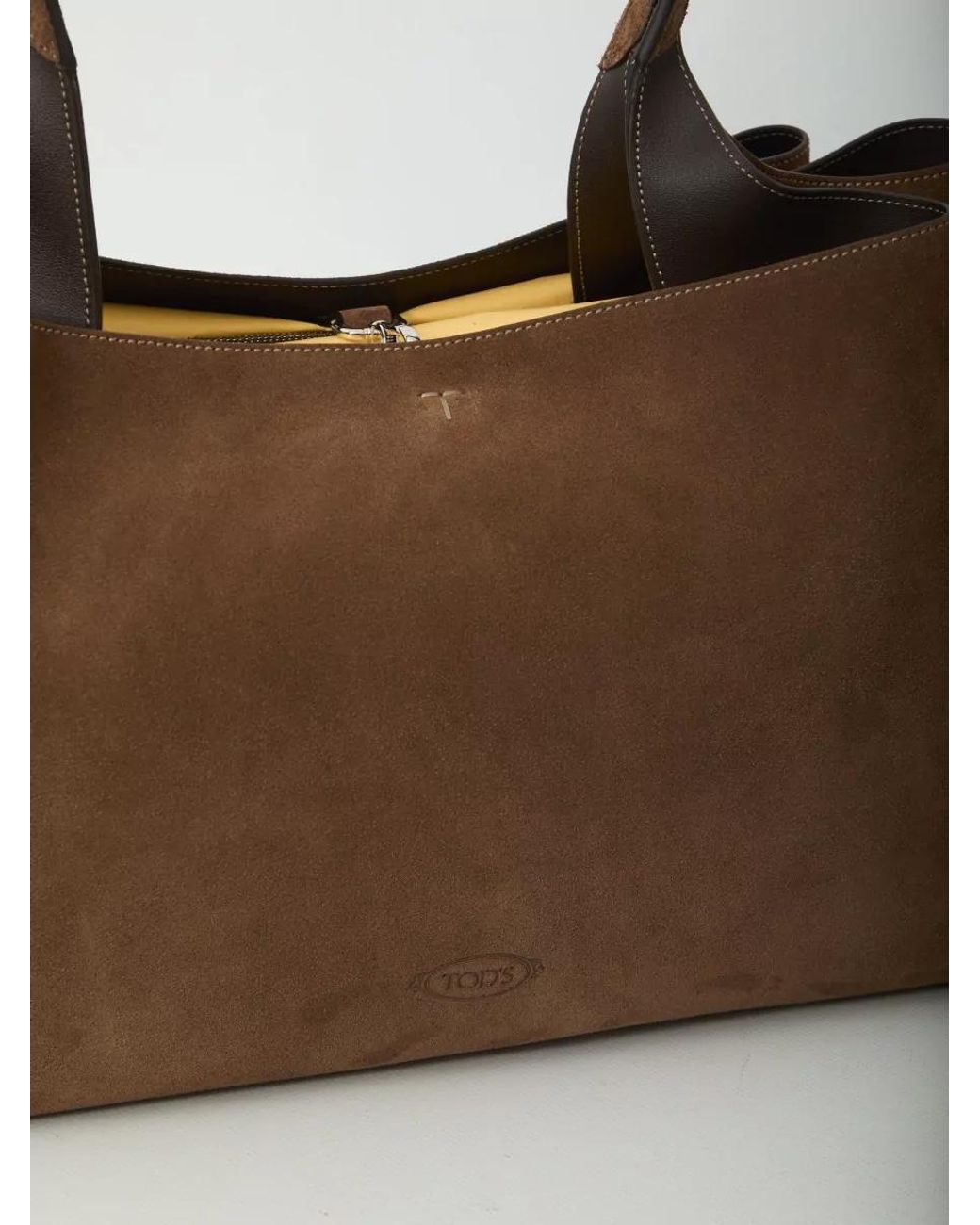 Tod's Brown Medium Suede Leather Tote Bag