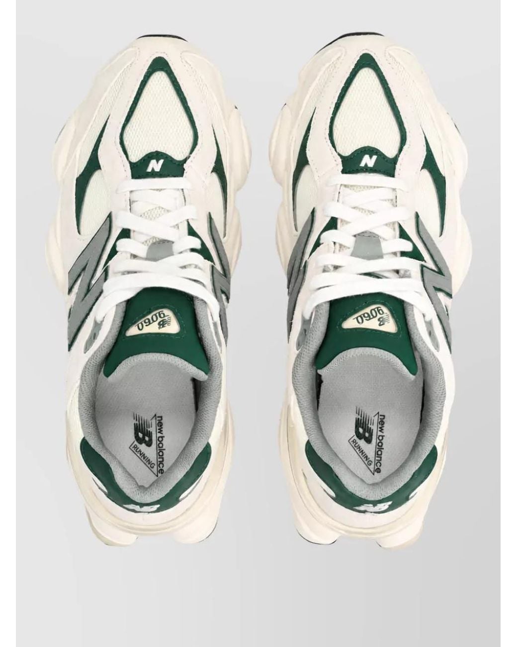 New Balance White Suede Mesh Lace-Up Sneakers