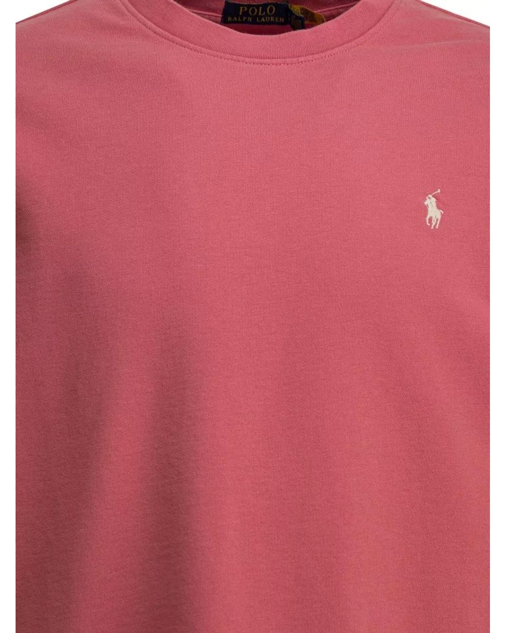 Polo Ralph Lauren Pink Cotton Logo-Print Sweatshirt for men