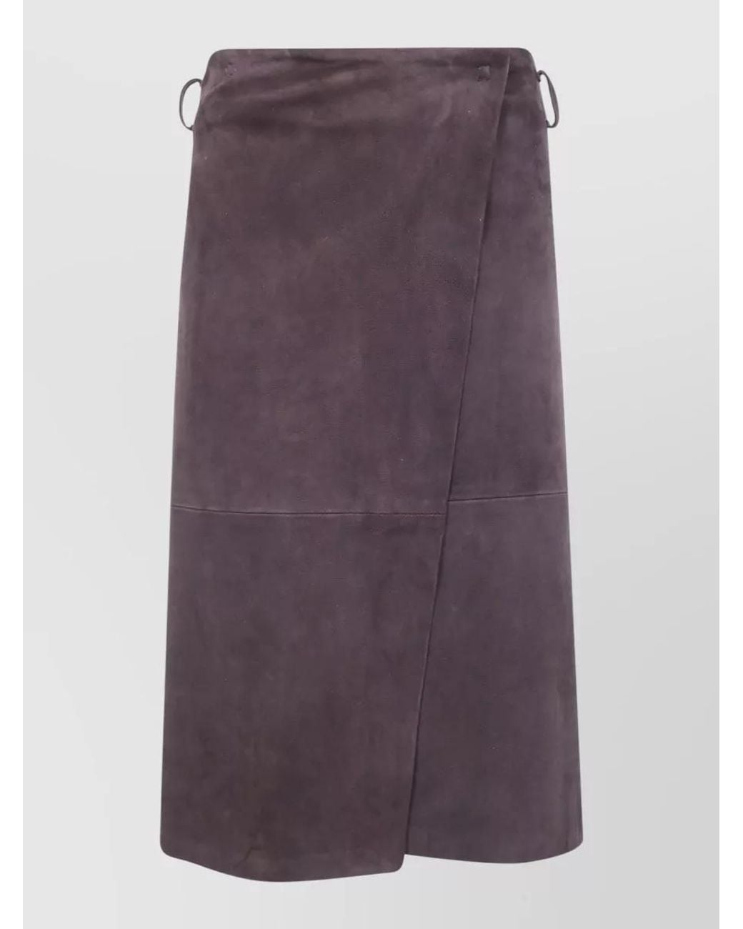 Semicouture Purple Leather Wrap Skirt