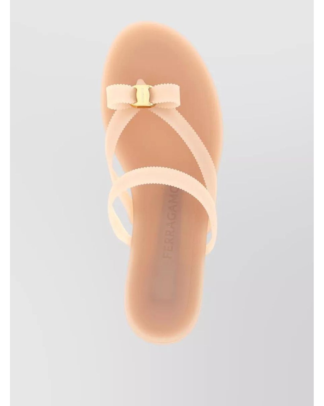 Ferragamo Pink Ribbed Thong Sandals