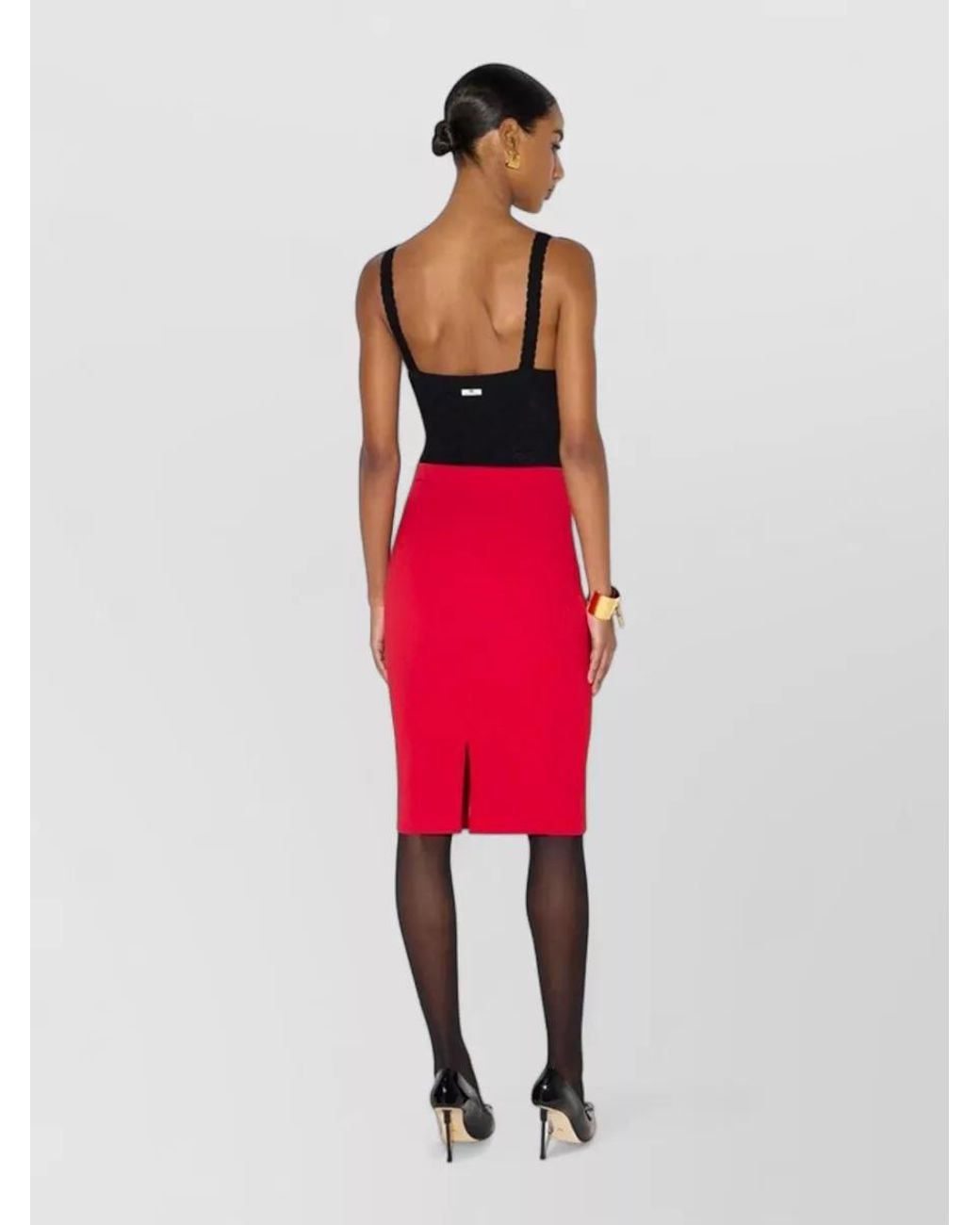 Elisabetta Franchi Black Sheer Knit Bodysuit