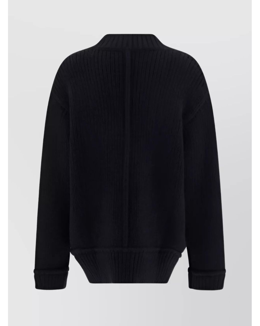 Tom Ford Blue Alpaca V-Neck Ribbed Jumper