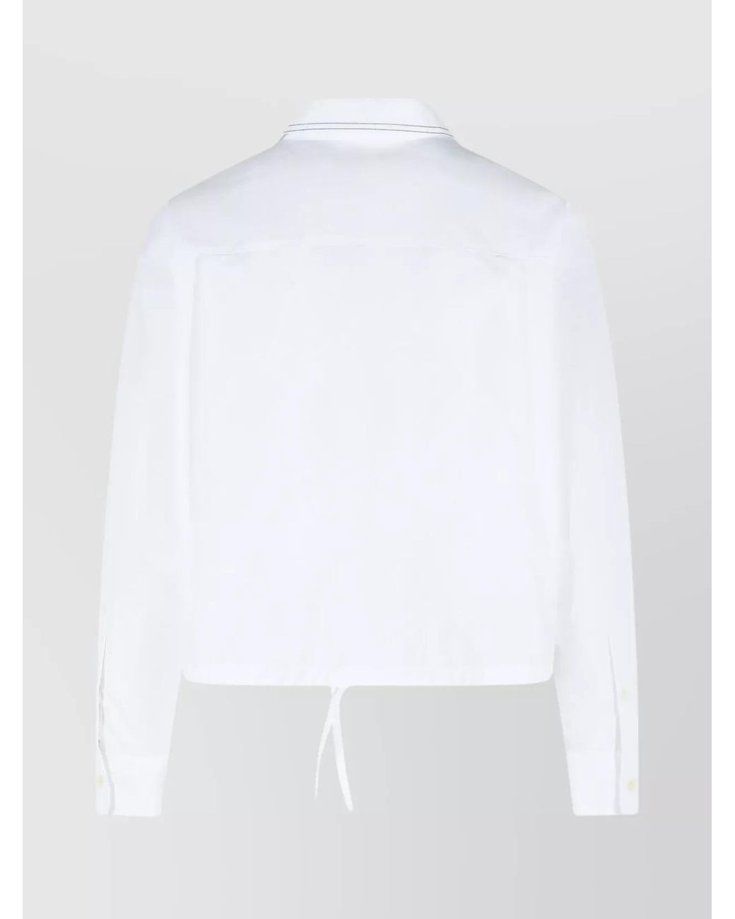 Marni White Cotton Cropped Long-Sleeve Shirt