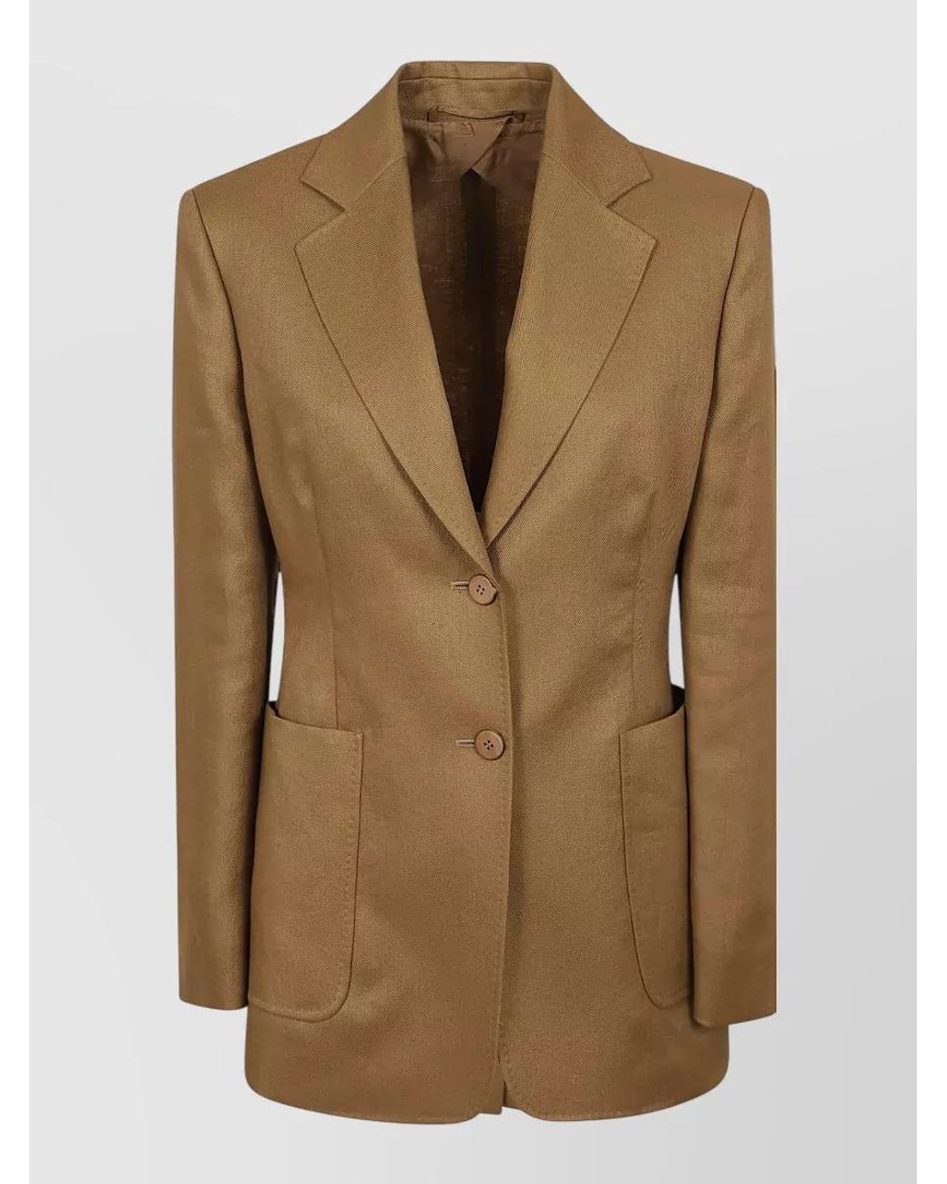 Max Mara Natural Linen Single-Breasted Blazer