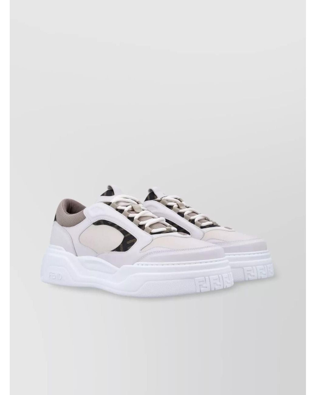 Fendi Multicolor Calf Leather Low-Top Sneakers for men