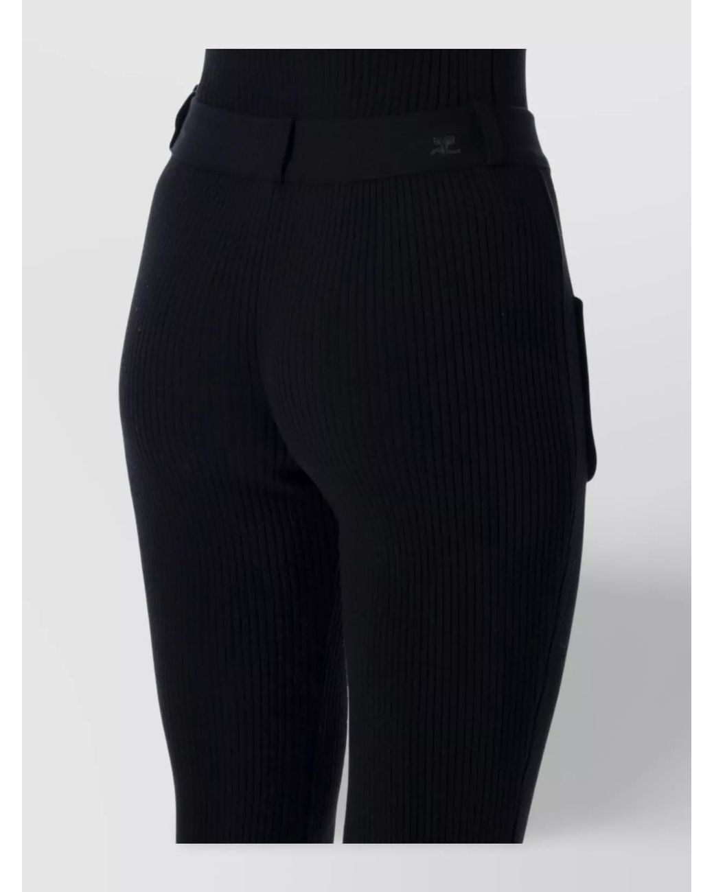 Courreges Black Ribbed Flared Trousers