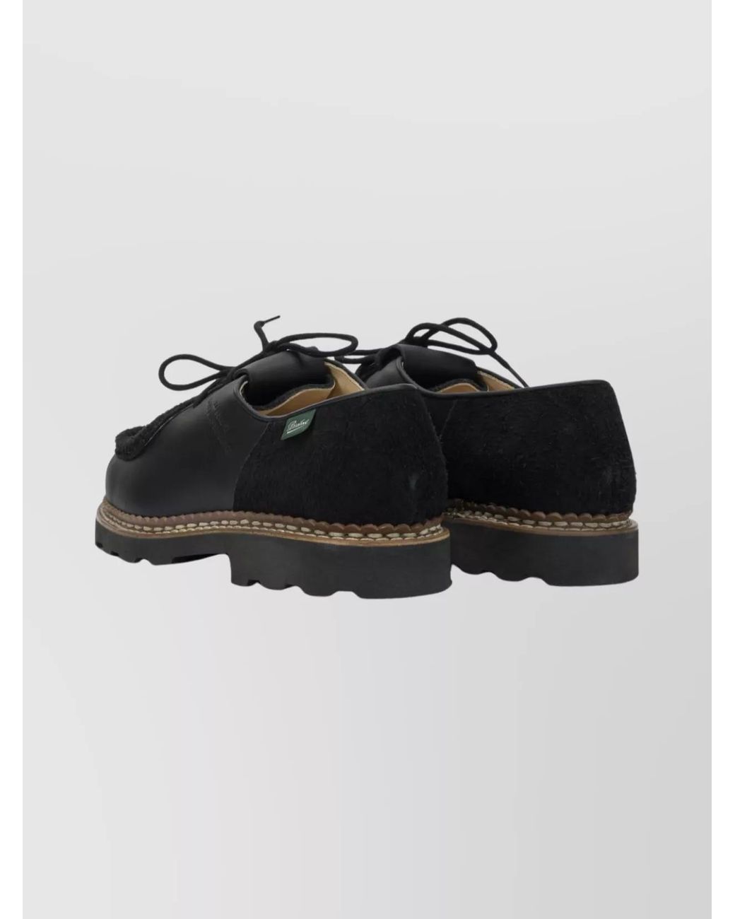 Paraboot Black Leather Derby Shoes for men