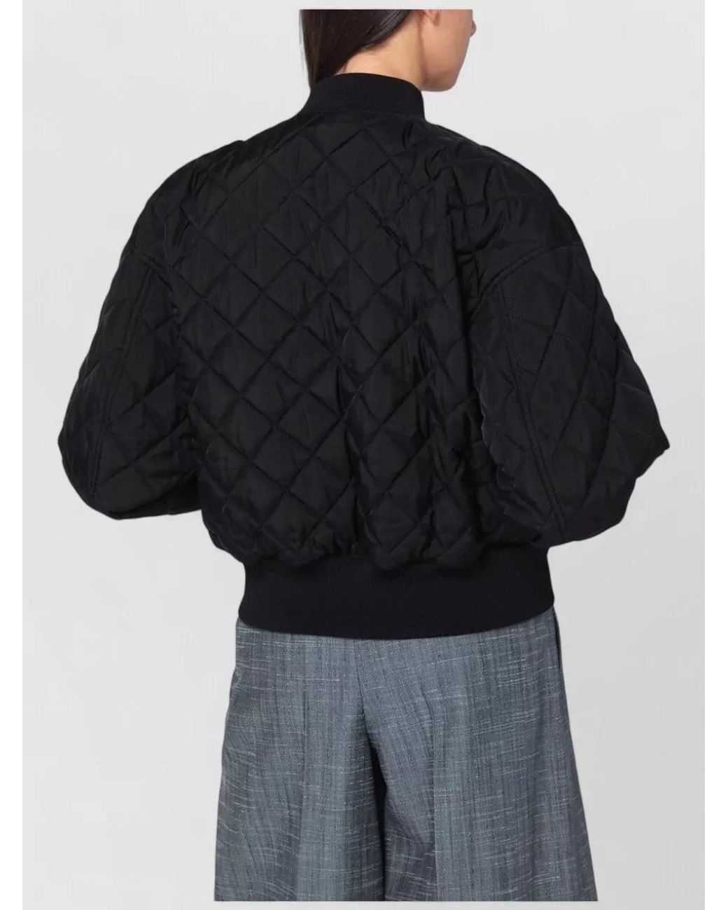 Jil Sander Black Quilted Bomber Jacket