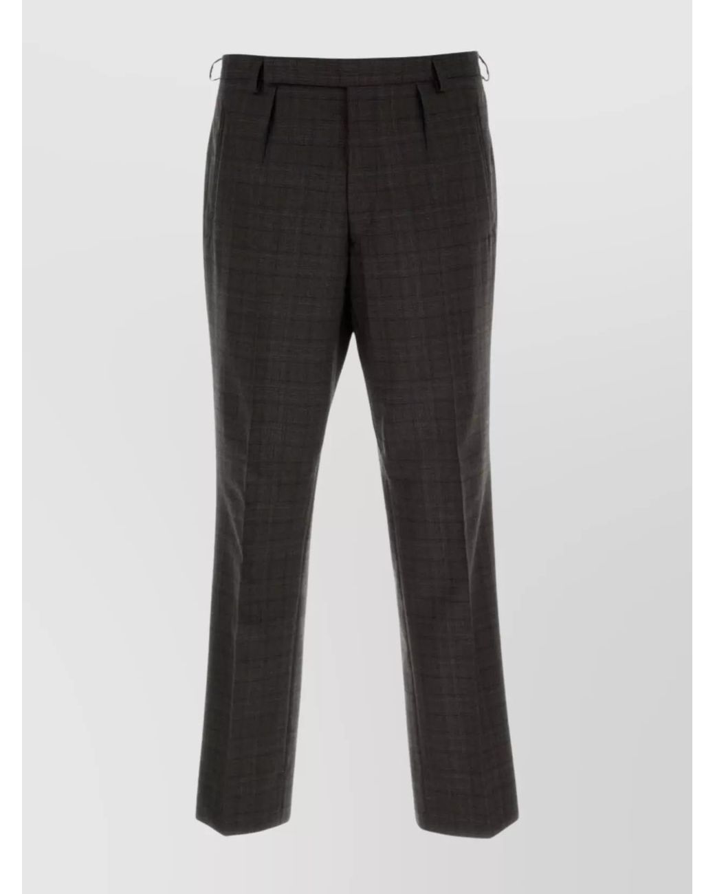 Prada Black Virgin Wool Glencheck Straight-Leg Trousers for men