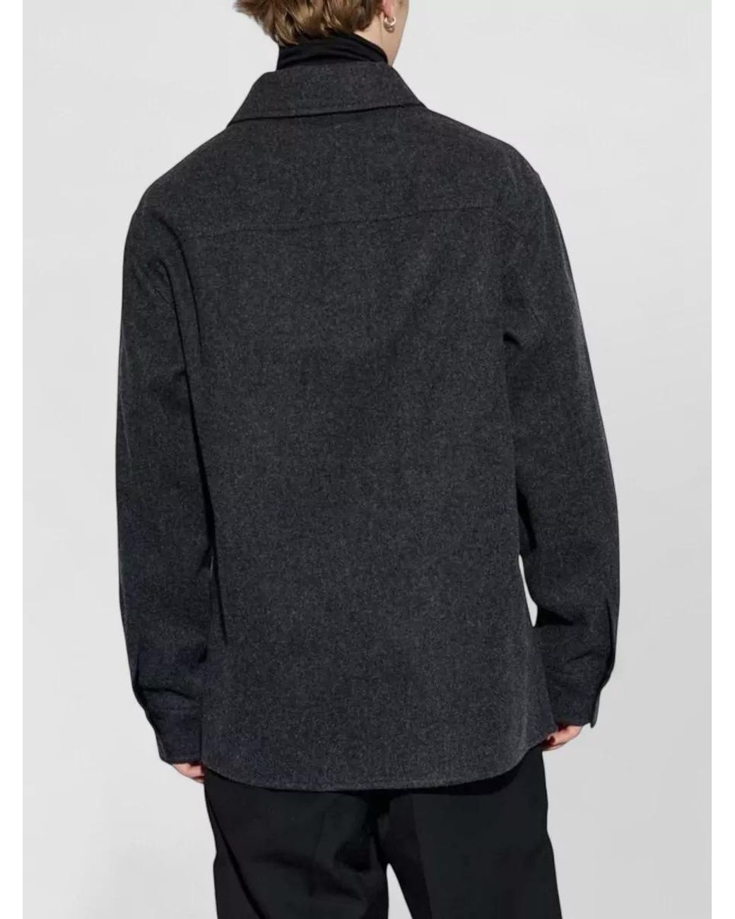 Jil Sander Blue Virgin Wool Shirt Jacket for men