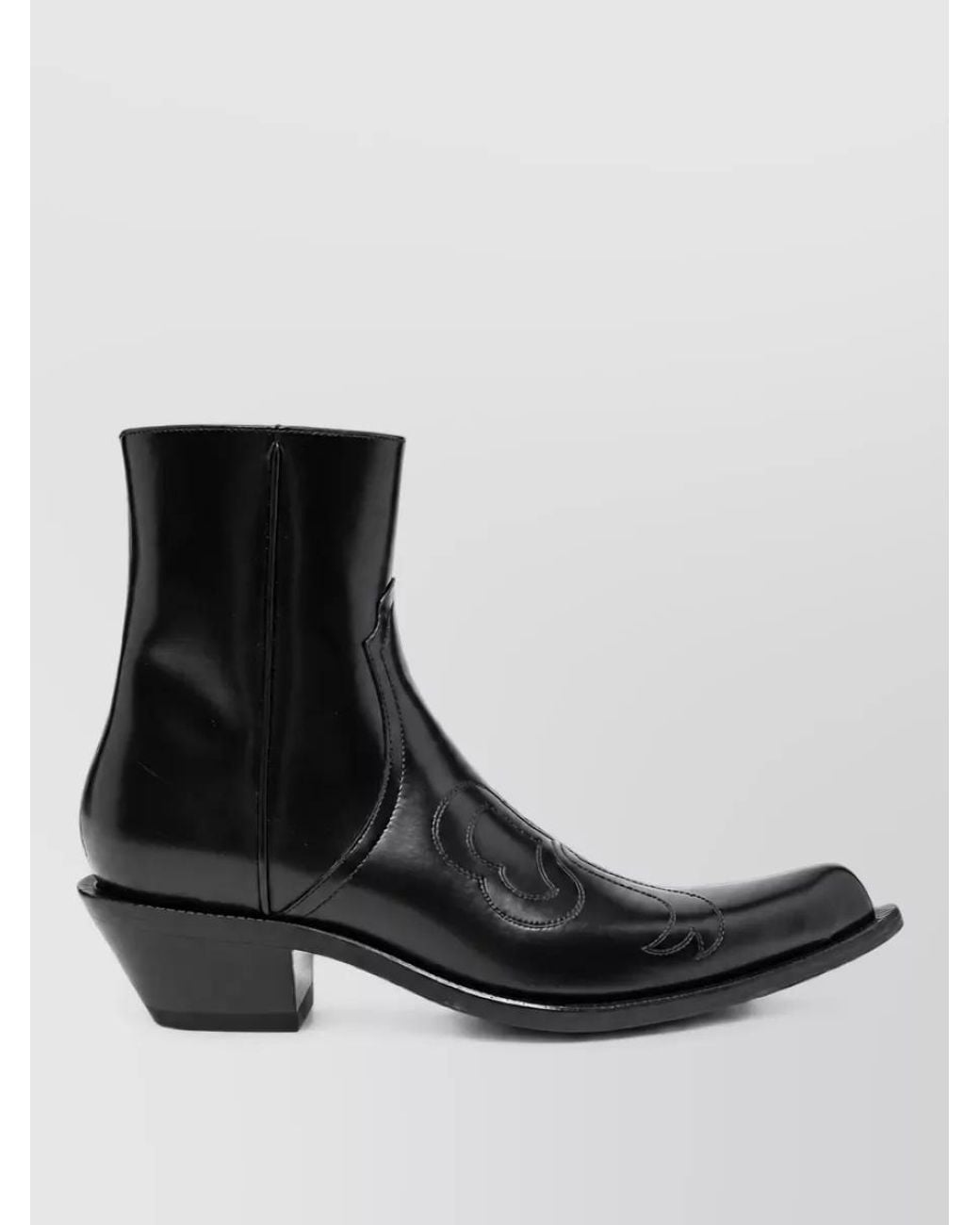 Acne Black Leather Ankle Boots for men