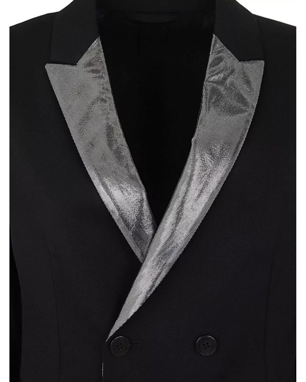 SAPIO Black Wool Double-Breasted Coat