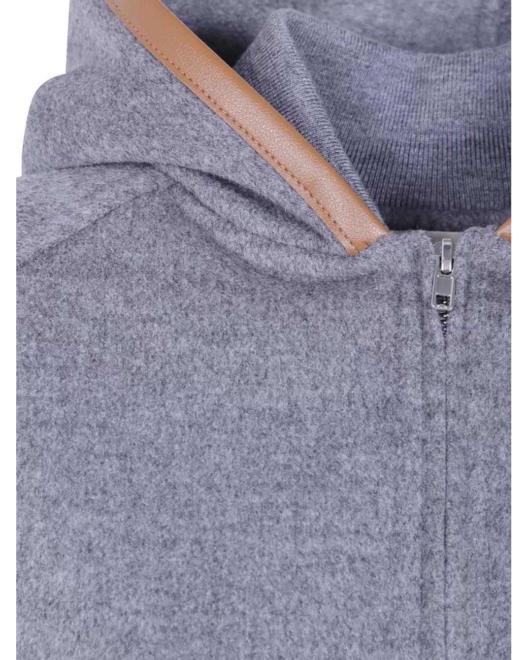 Semicouture Blue Wool Hooded Bomber Jacket